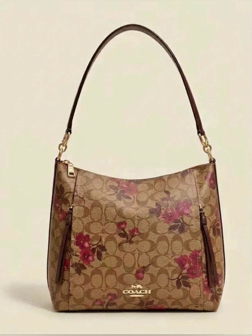 LIKE NEW! COACH Marlon Hobo Victorian Floral Flower Purses Bag Womens Designer